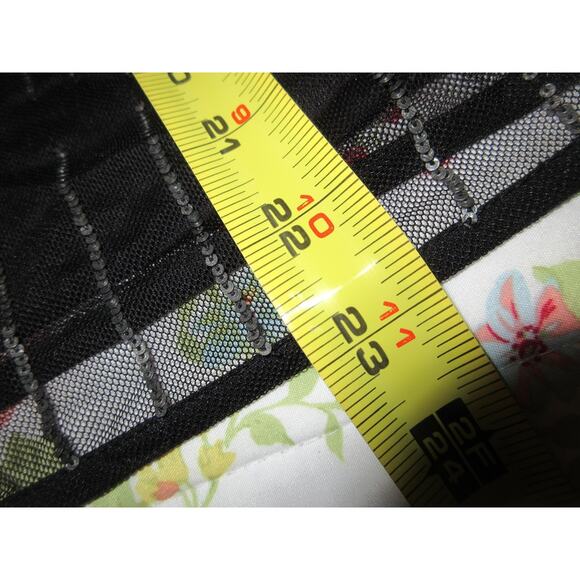 White House Black Market MP Sleeveless Top Black Silver Sequins Mesh Lined New - Picture 9 of 10